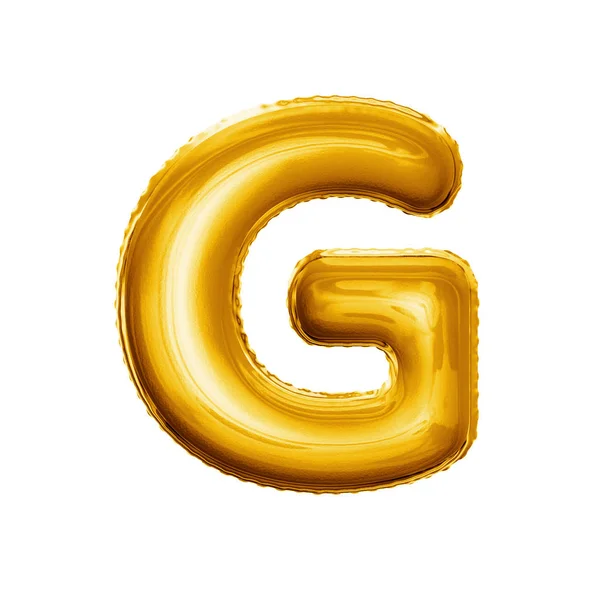 Balloon letter G 3D golden foil realistic alphabet — Stock Photo, Image
