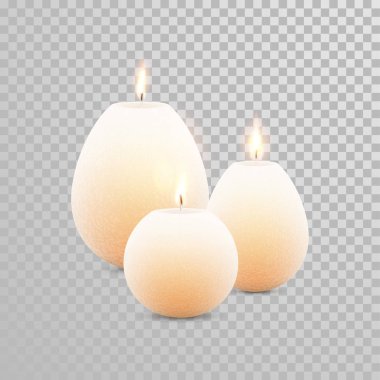 Dekoratif mum beyaz inci renk vektör