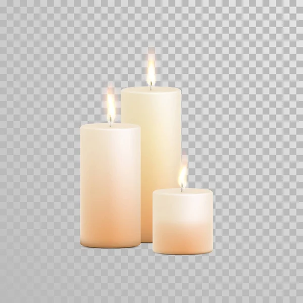 装飾的な蝋燭ベクトル分離セット — ストックベクタ