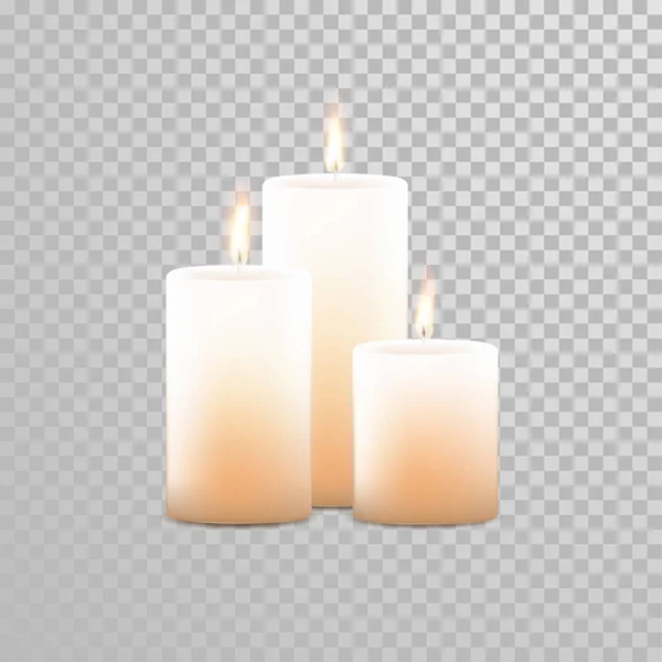 燃える蝋燭の灯心ベクトル分離セット — ストックベクタ