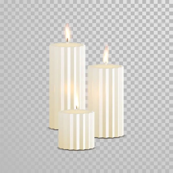 Διακοσμητικό κερί λευκό διάνυσμα απομονωμένες σετ — Διανυσματικό Αρχείο