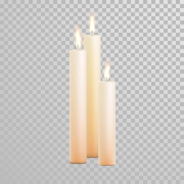 Decorative candle white pearl color vector — Stock Vector