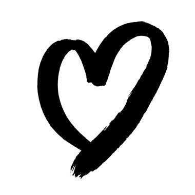 Sevgililer kalp izole el çizilmiş vektör simgesi