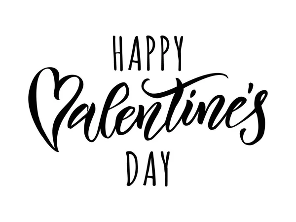 Valentines day hart wenskaart kalligrafie — Stockvector