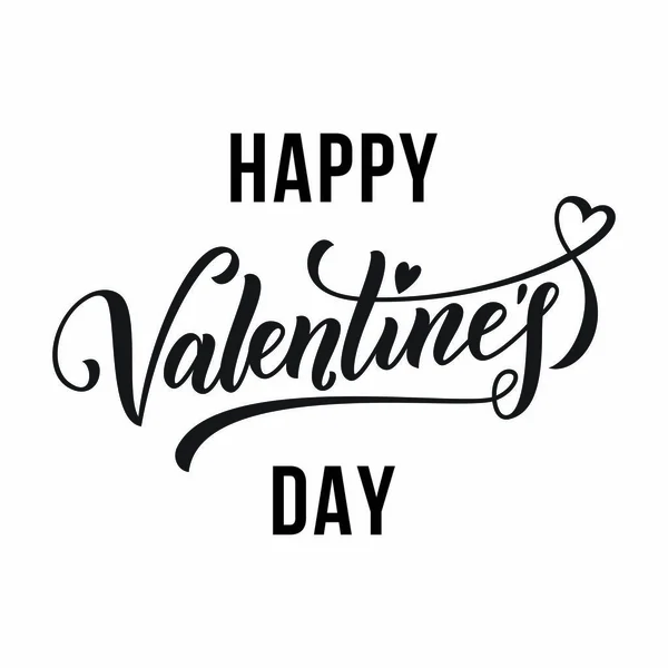 Happy Valentine dag hart wenskaart kalligrafie — Stockvector