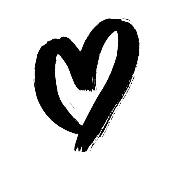 Valentine coeur isolé icône vectorielle dessinée à la main — Image vectorielle