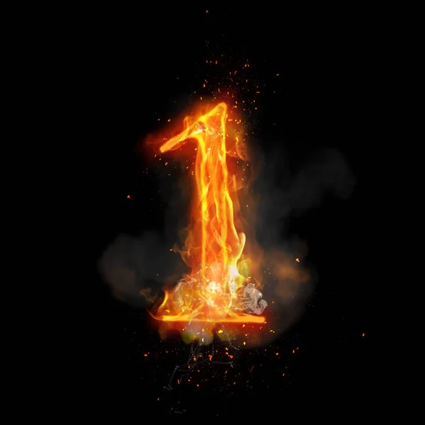Fogo número 1, uma chama ardente. — Fotografia de Stock