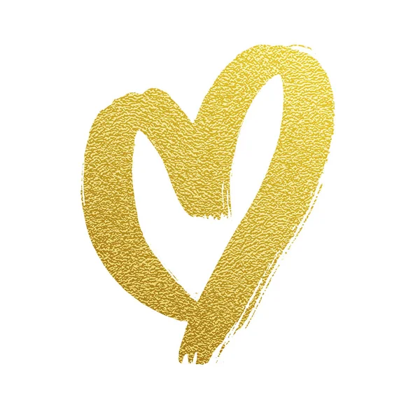 Gold coeur dessiné à la main icône vectorielle — Image vectorielle