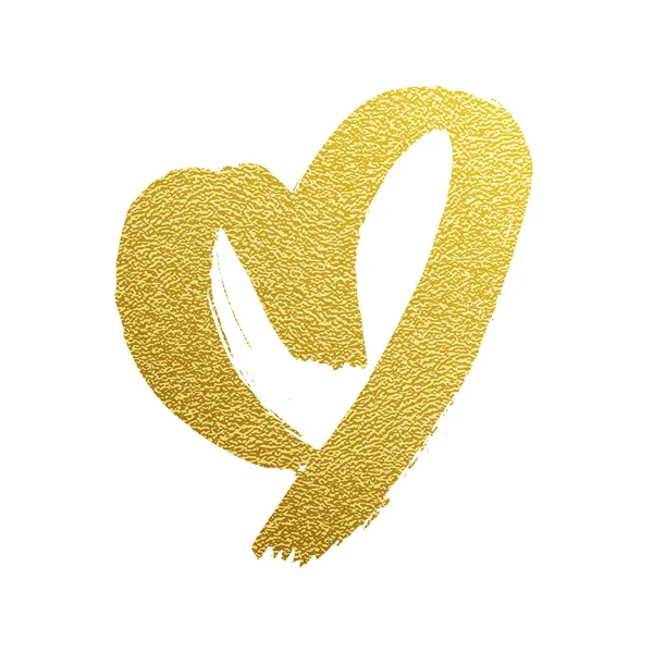 Gold coeur dessiné à la main icône vectorielle — Image vectorielle