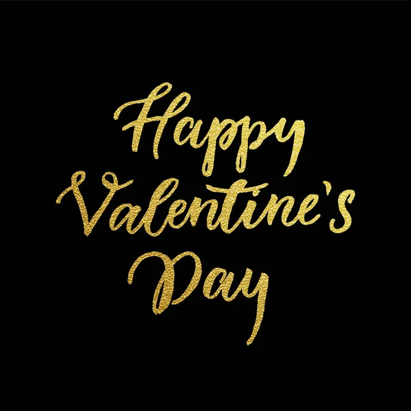 Feliz día de San Valentín corazones de oro tarjeta de felicitación — Vector de stock