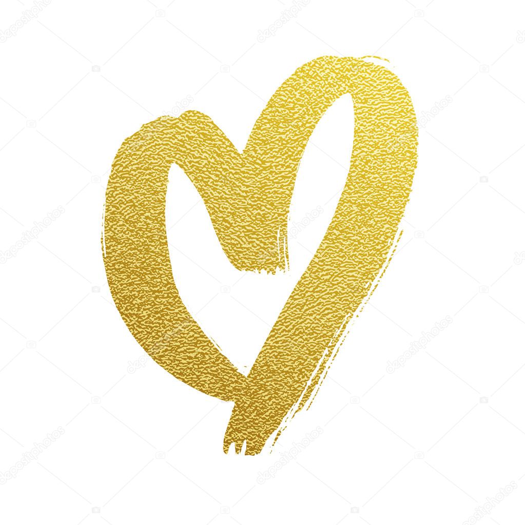 Download Gold heart hand drawn vector icon — Stock Vector ...