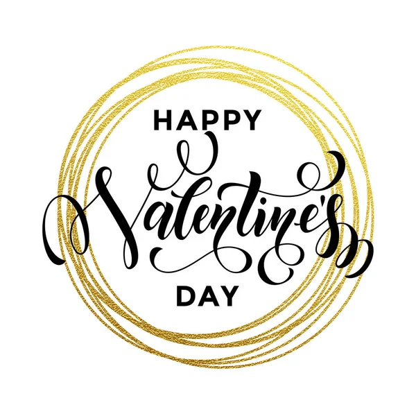 Valentine dag goud love hart glitter wenskaart — Stockvector