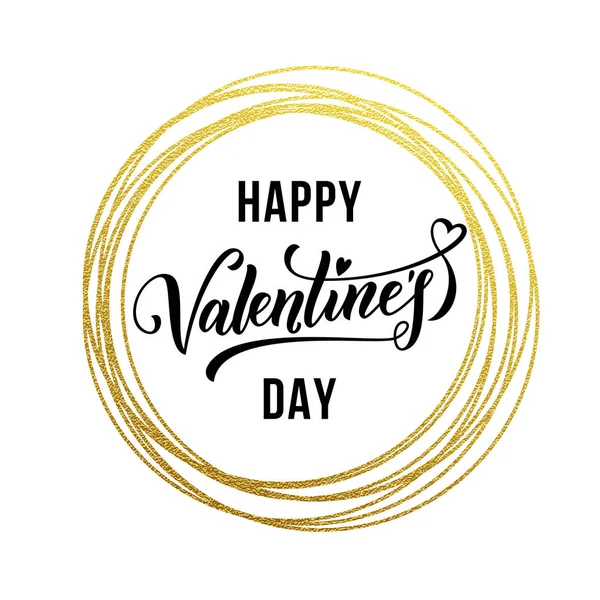Valentine dag goud love hart glitter wenskaart — Stockvector
