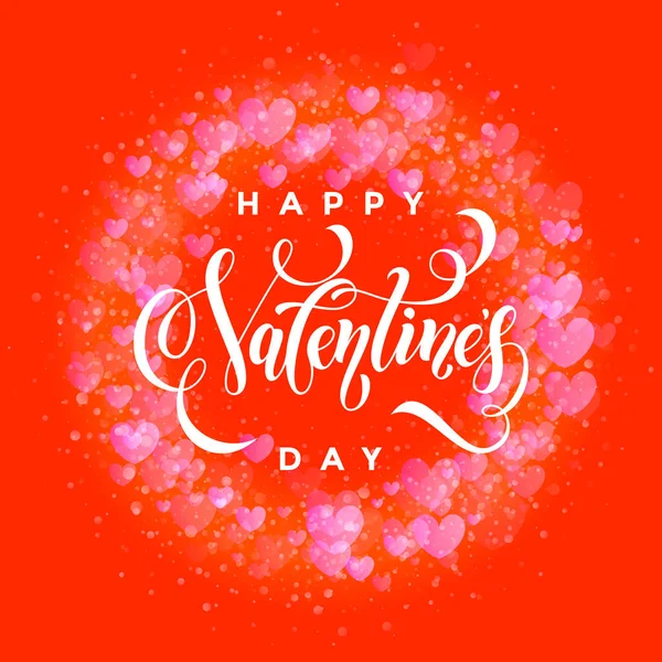 Boldog Valentin nap arany szív mintás üdvözlőlap — Stock Vector