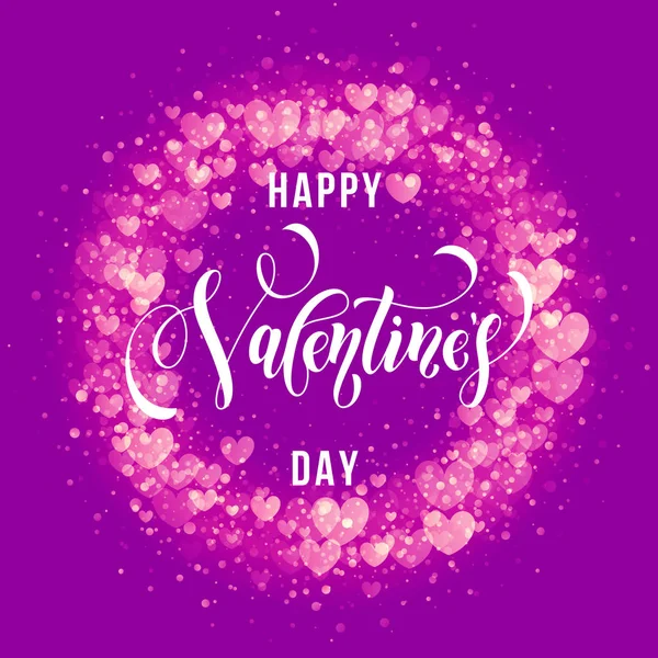 Happy Valentine hari hati emas pola kartu ucapan - Stok Vektor