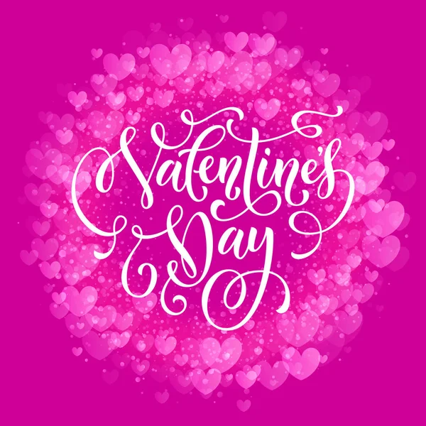 Feliz día de San Valentín patrón corazones de oro tarjeta de felicitación — Vector de stock