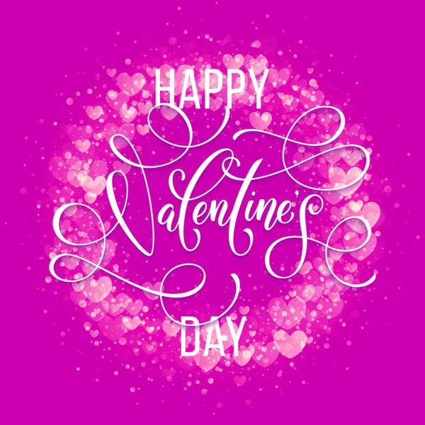 Feliz día de San Valentín patrón corazones de oro tarjeta de felicitación — Vector de stock