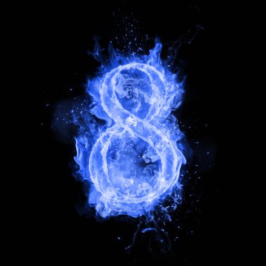 8 numaralı yangın sekiz alev yanan