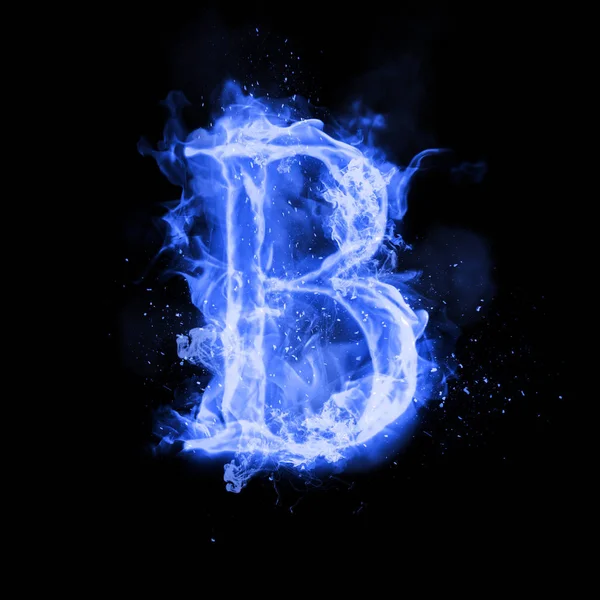 Brand bokstaven B av brinnande lågan ljus — Stockfoto