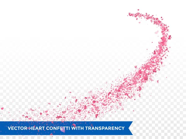 Rosa hjärtan trace trail vector bakgrund — Stock vektor