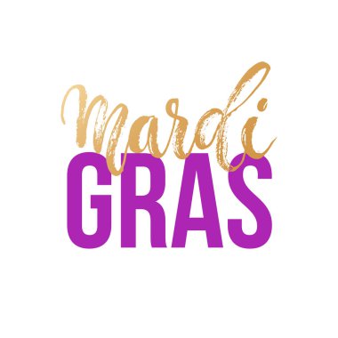 Mardi Gras altın maske glitter vektör kartı