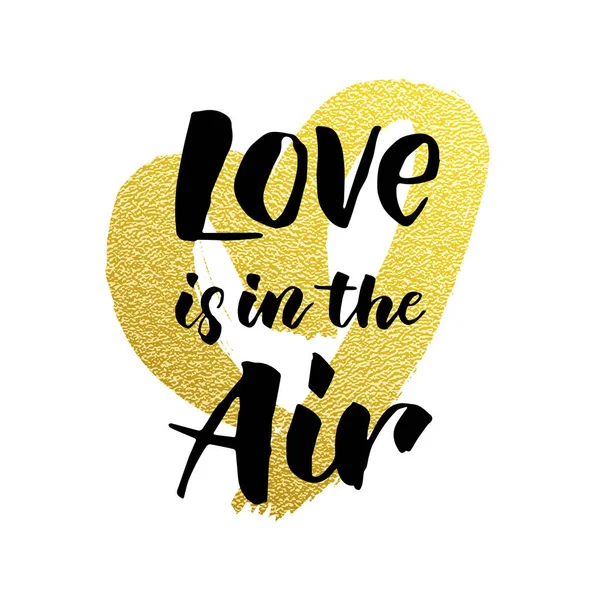 Love Valentine Heart Gold Card text — стоковый вектор