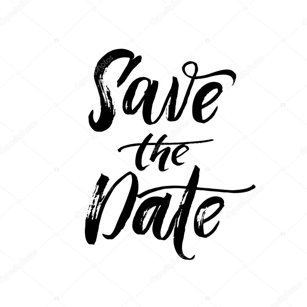 Save the date vector text calligraphy