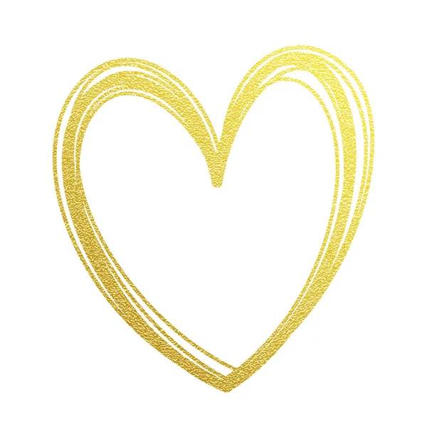 Amor Valentine corazón oro brillo vector — Vector de stock