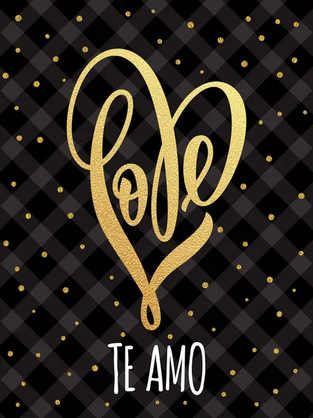 Tarjeta de patrón de brillo de corazón de amor de San Valentín — Vector de stock