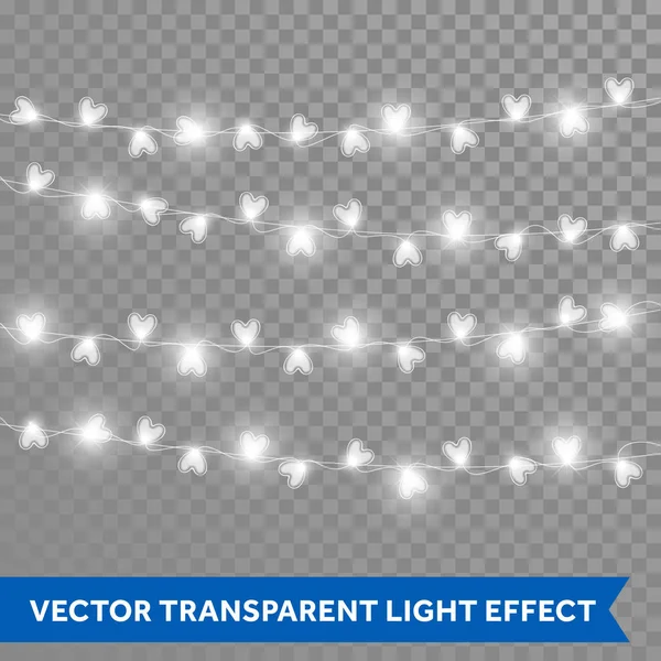 हृदय व्हॅलेंटाईन गार्लँड चमकणारा नमुना पार्श्वभूमी — स्टॉक व्हेक्टर