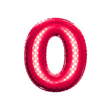 Balon 0 sıfır 3d altın folyo gerçekçi alfabe numara