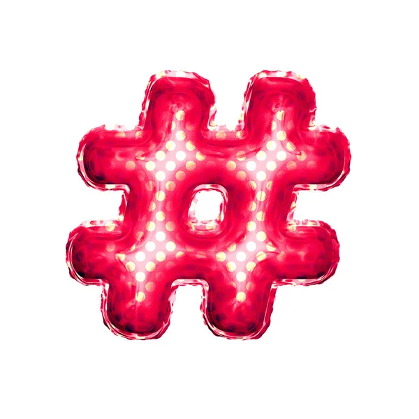 Символ хеш-таг повітряної кулі 3D золота фольга реалістичний алфавіт — стокове фото