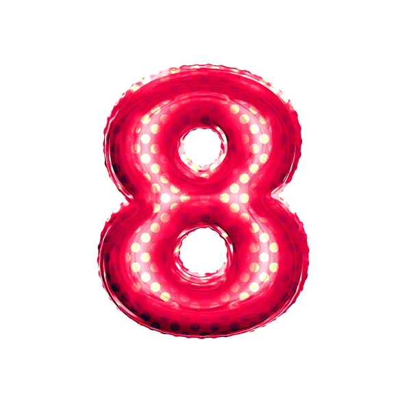 Μπαλόνι αριθμός 8 οκτώ 3d επιχρυσωμένος ρεαλιστική αλφάβητο — Φωτογραφία Αρχείου