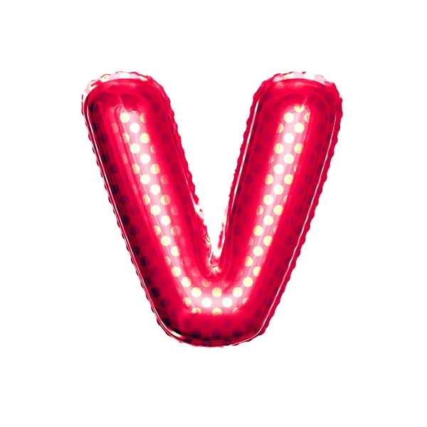 Balloon letter V 3D golden foil realistic alphabet — Stock Photo, Image