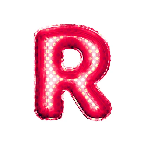 Letra balão R 3D folha dourada alfabeto realista — Fotografia de Stock