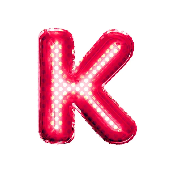 Balón písmeno K 3d zlaté fólie realistické abeceda — Stock fotografie