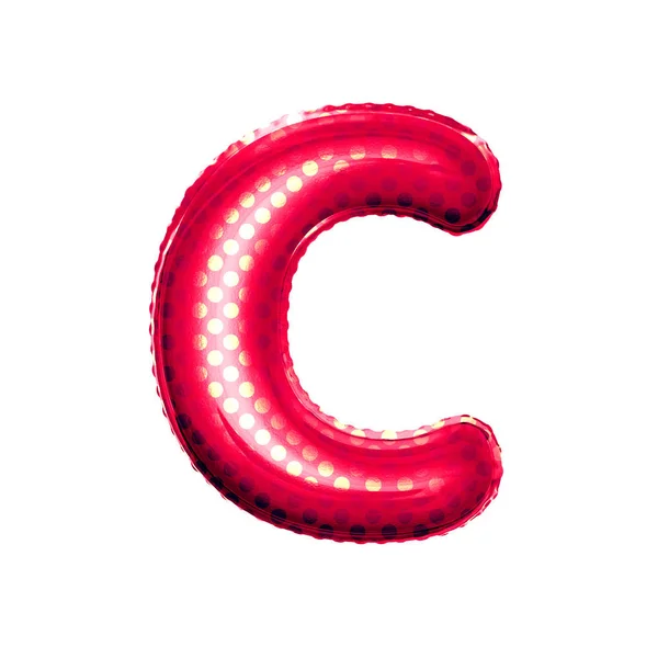 Шариковая буква C 3D золотая фольга реалистичный алфавит — стоковое фото