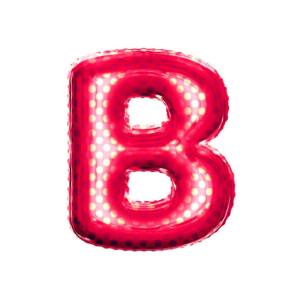 Balloon letter B 3D golden foil realistic alphabet