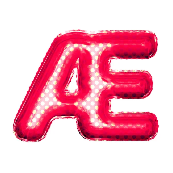 Balloon letter AE ligature 3D golden foil realistic alphabet — Stock Photo, Image