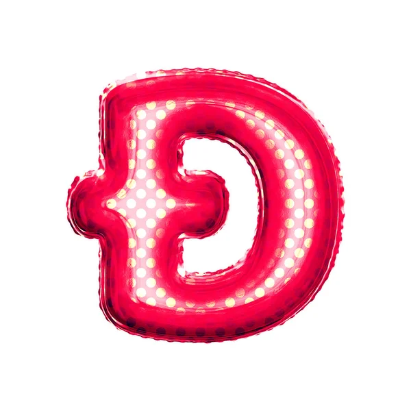 Balloon lettre D dyet 3D feuille d'or alphabet réaliste — Photo