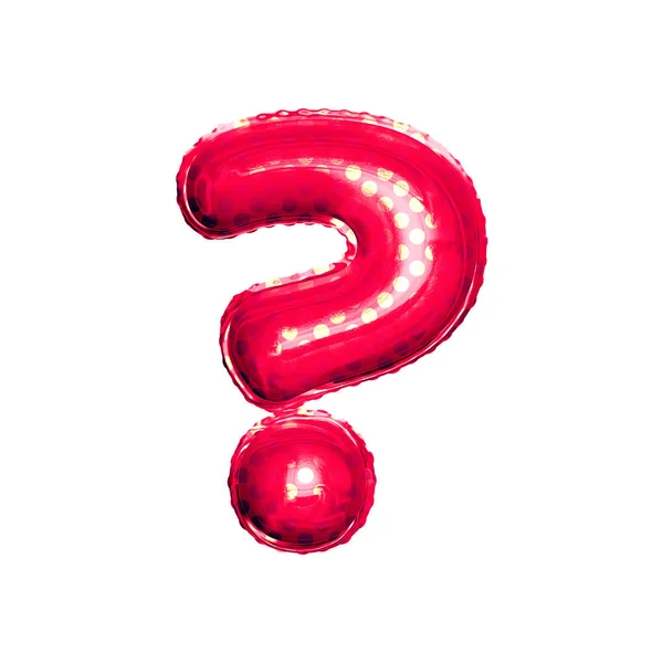 Balon soru işareti 3d altın folyo gerçekçi alfabesi — Stok fotoğraf