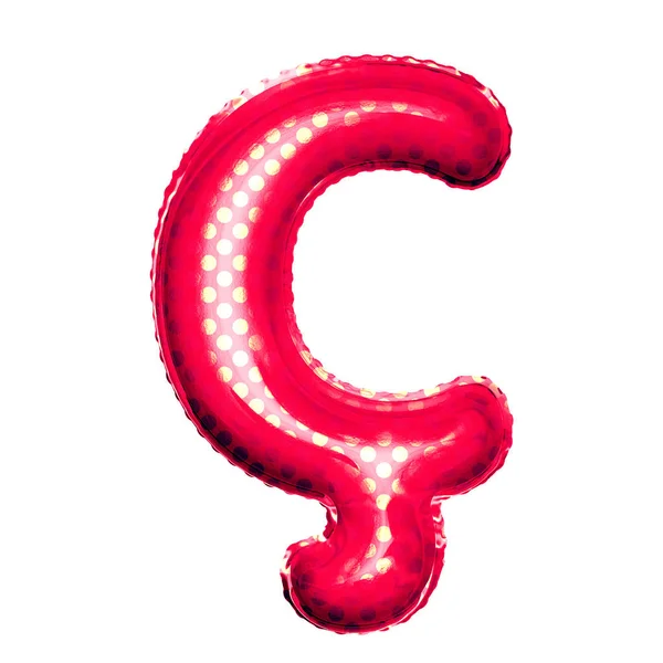 Повітряна літера C cedilla 3D золота фольга реалістичний алфавіт — стокове фото