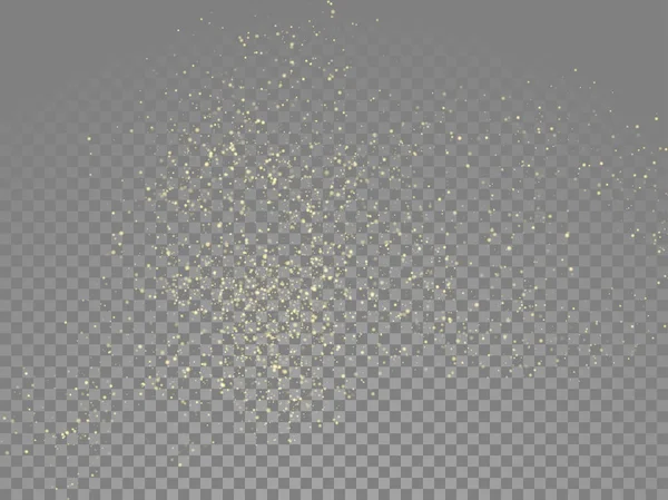 Gloed gouden deeltjes vector sterren stof shimmer — Stockvector