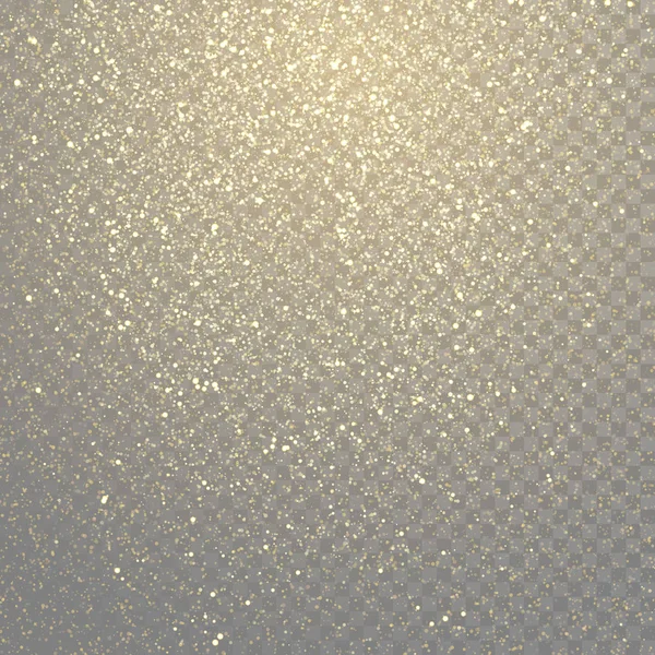 Χρυσά glitter σωματίδια αποτέλεσμα αφρώδη, χρυσές λαμπερό χώρο αστερόσκονη — Διανυσματικό Αρχείο