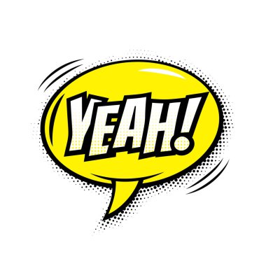 Evet komik metin balonu vektör izole rengi simgesinin