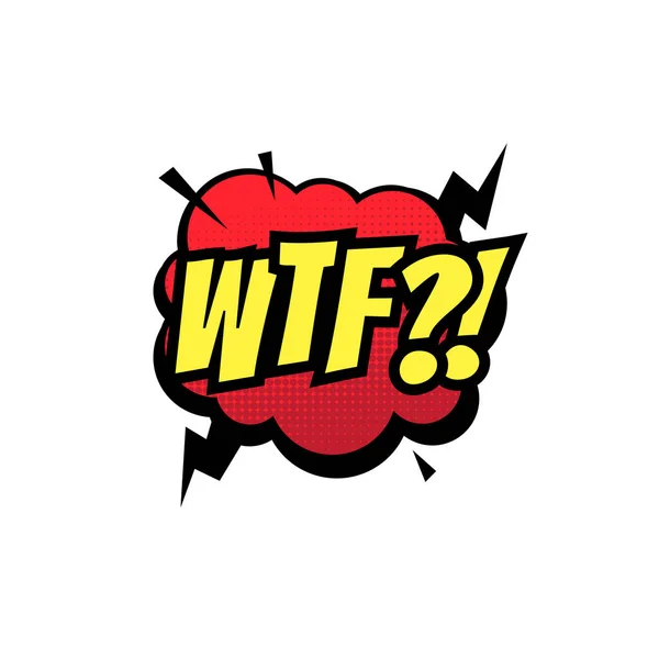 WTF komik metin balonu vektör izole rengi simgesinin — Stok Vektör