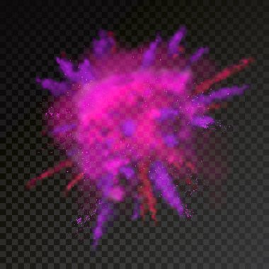 Pait powder color explosion on transparent background clipart