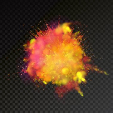 Paint powder color explosion on transparent background clipart