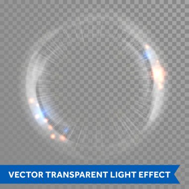 Işık lens flare vektör etkisi şeffaf arka plan