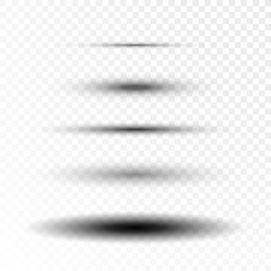 Oval Yuvarlak gölgeler gerçekçi izole şeffaf arka plan vektör